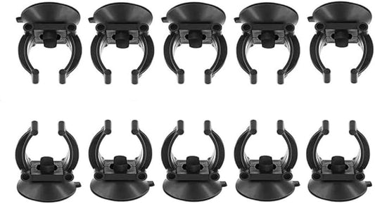 GANPUB 10PCS Black Suction Cup Fish Tank Aquarium Heater Rubber Clip Airline Tubing Glass Holder Pet Supplies Cost- Effective Fashion in Practical Aquarium Pumps and Filters(18-22MM)