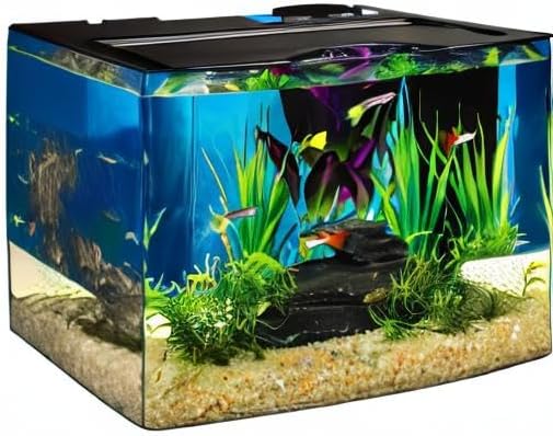 Tetra Crescent STEM Aquarium Kit 3 Gallons, Curved-Front Fish Tank with LEDs and STEM Activity Guide