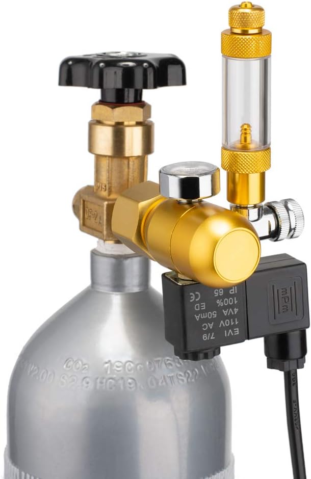 DaToo Aquarium CO2 Regulator with Bubble Counter Solenoid Check Valve Adjustable for Standard US Planted Tank CO2