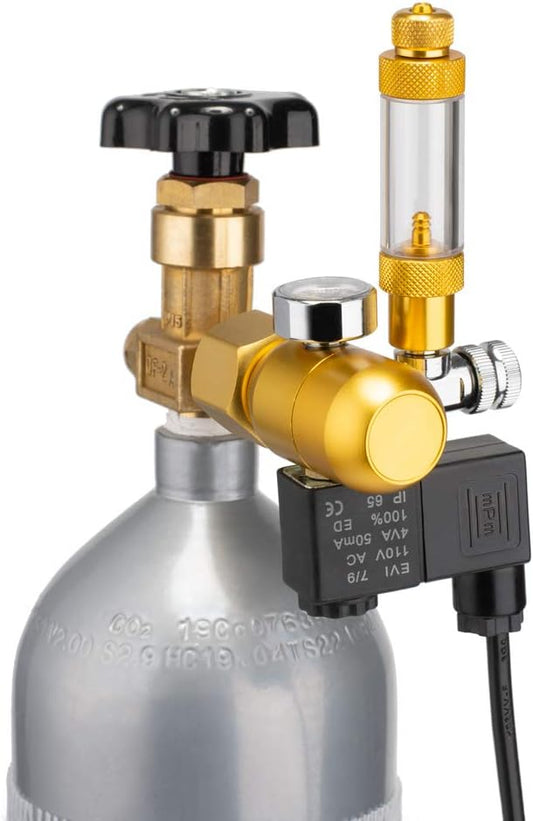 DaToo Aquarium CO2 Regulator with Bubble Counter Solenoid Check Valve Adjustable for Standard US Planted Tank CO2