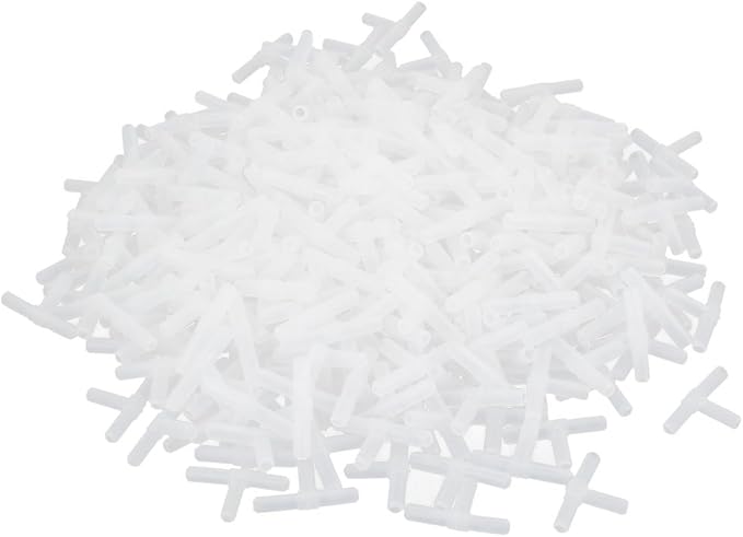 uxcell Plastic 3 Way T Shaped Aquarium Air Valves 100 Pcs Clear White