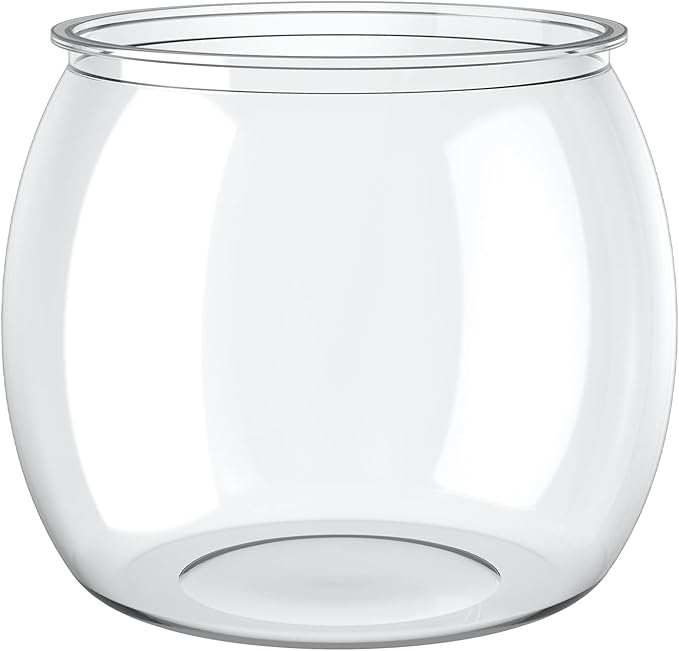 Pawfly 0.5 Gallon Mini Plastic Fish Bowl, Unbreakable Small Fishbowl Desktop Aquarium, Clear Round Plastic Fish Tank for Small Fish, Shatterproof Betta Fish Tank Goldfish Bowl, Decorative Globe Vase