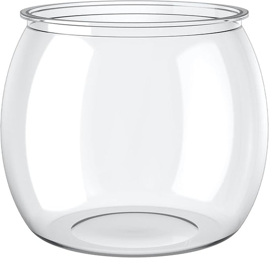 Pawfly 0.5 Gallon Mini Plastic Fish Bowl, Unbreakable Small Fishbowl Desktop Aquarium, Clear Round Plastic Fish Tank for Small Fish, Shatterproof Betta Fish Tank Goldfish Bowl, Decorative Globe Vase