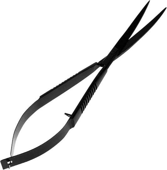 POPETPOP Aquatic Plant Scissors, Stainless Steel Curved Aquarium Scissors, Aquascaping Scissors for Aquatic Plants, Aquarium Plant Tools(Black)