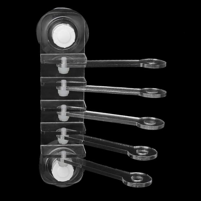 Pssopp Aquarium Frag Rack Acrylic Transparent Five Claw Life Tree Shape 5-Hole Frag Plugs Bracket Base with Suction Cup