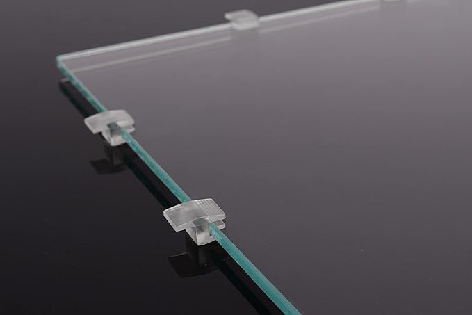 LANDEN Low-Profile Clear Acrylic Aquarium Cover Clips for 4mm Glass Lid (3.5mm Gap per Side) - 12pcs, Minimalist, Fits Rimless Tanks of All Thicknesses