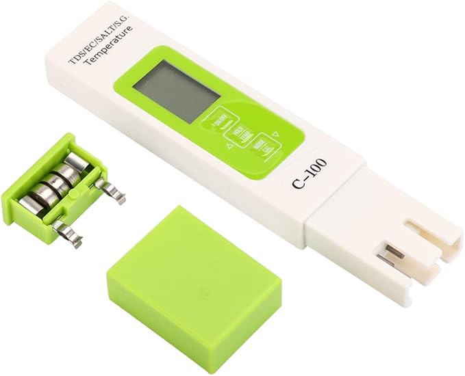 Digital Salinity Tester, 5-in-1 Multifunction Water Quality Meter for Saltwater Aquariums, Pools, and Koi Fish Ponds, Backlit Display
