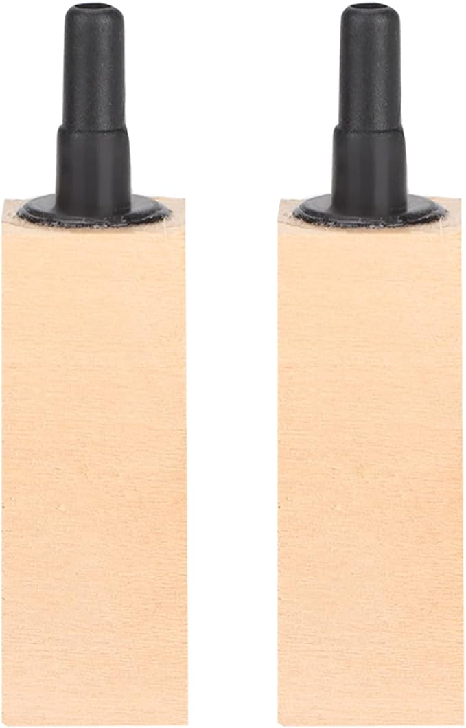 Yctze 2-Piece Set Wooden Air Bubble Stone Diffuser for Aquarium Fish, Fine Mist Lime Wood Airstone for Skimmer, and Small Block Accessories (S)