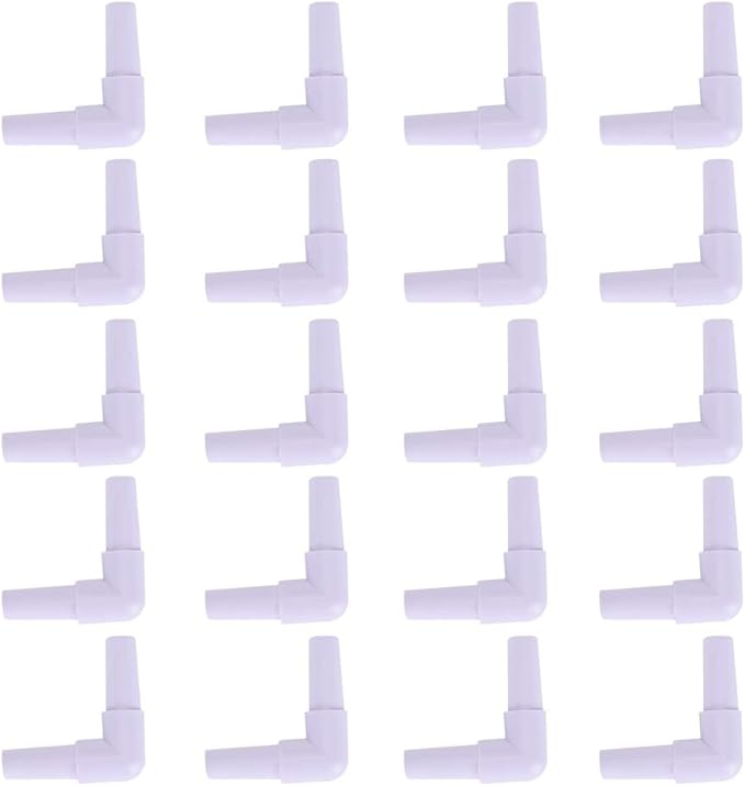 GLOGLOW Plastic Hose Barb Fittings, 20pcs Hose Barb 90 Degree L Right Angle Elbow Union Fitting Water Fuel Air Aquarium Joints Increasing Oxygen Pump Tubing Connectors