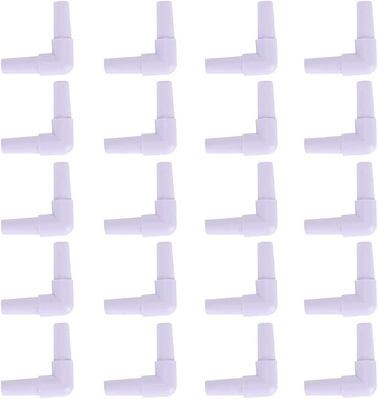 GLOGLOW Plastic Hose Barb Fittings, 20pcs Hose Barb 90 Degree L Right Angle Elbow Union Fitting Water Fuel Air Aquarium Joints Increasing Oxygen Pump Tubing Connectors
