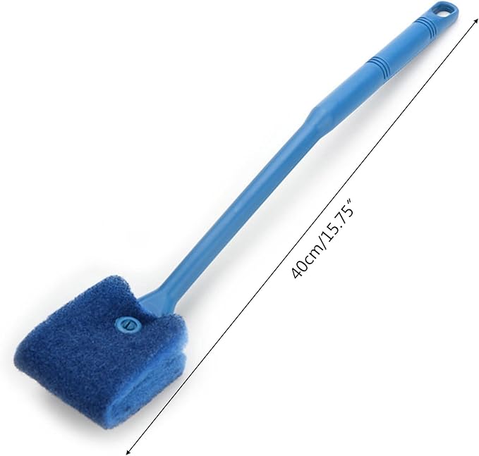 Aquarium Fish for Algaes Brush Double-Sided Sponge Handle Cleaner for Glass Aquariums Home Kitche, Green