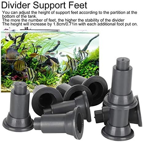 TOPINCN 100 Pcs Isolation Board Supporty Feet, Fish Isolation Board Supporty Feet, Support Feet for Aquarium Divider(Black)