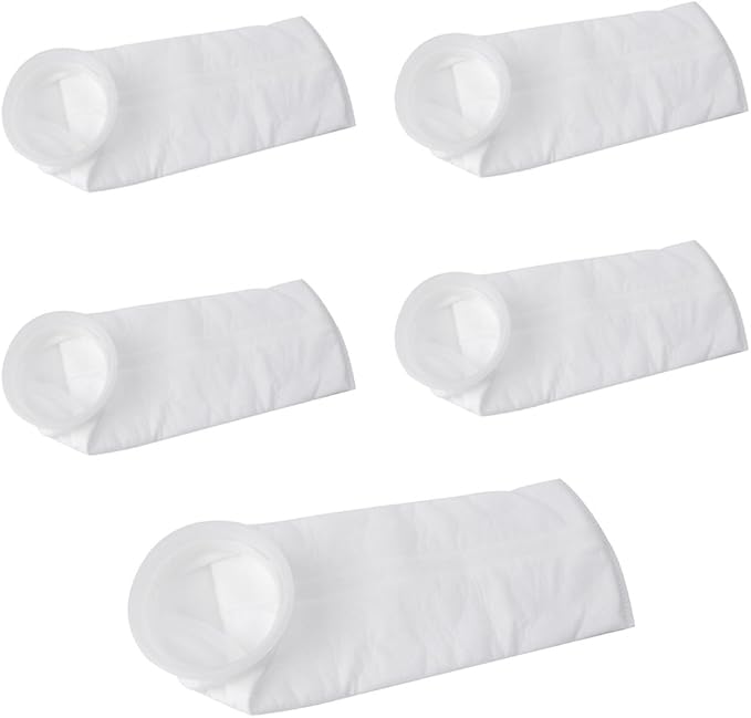 Filter Socks 100UM Extra Fine Filtration 4 Inch by 15 Inch Long Premium Aquarium Bags with Rings Heater Light Thermometers Gravel Sand Decorations Fish Tank Decorations