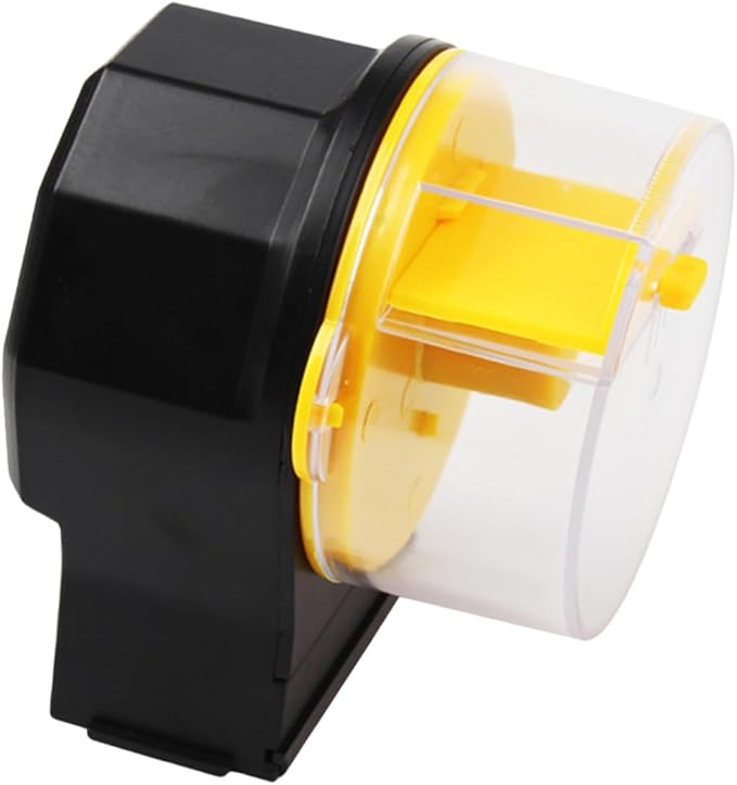GLEAVI Automatic Fish Feeder for Aquarium and Goldfish Adjustable Timer Large-Capacity Food Dispenser Vacation Feeding Device Yellow Without Batteries