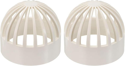 PATIKIL 3 Inch (75mm) Fish Cover Permeable Cap, 2 Pcs PVC Breathable Cap Aquarium Guard Fish Tank Intake Cover, White