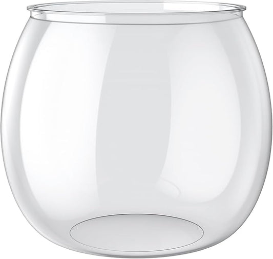 Pawfly Small Plastic Fish Bowl, Clear Round 3 Gallon Fish Tank for Little Fish, Unbreakable Small Fishbowl Desktop Aquarium, Shatterproof Betta Fish Tank Goldfish Bowl, Decorative Globe Vase
