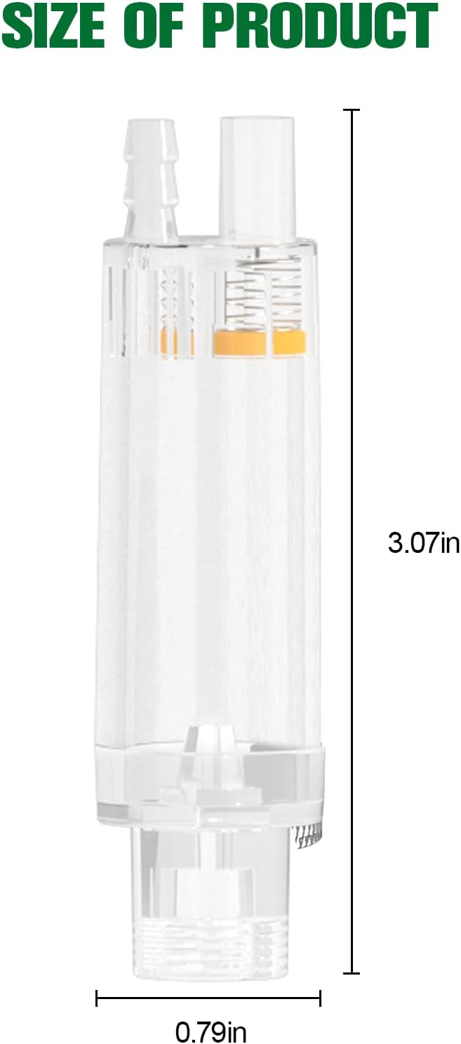 Co2 Bubble Counter, with Check Valve, for Threaded Connection of Co2 Generator Regulator Planting Aquarium