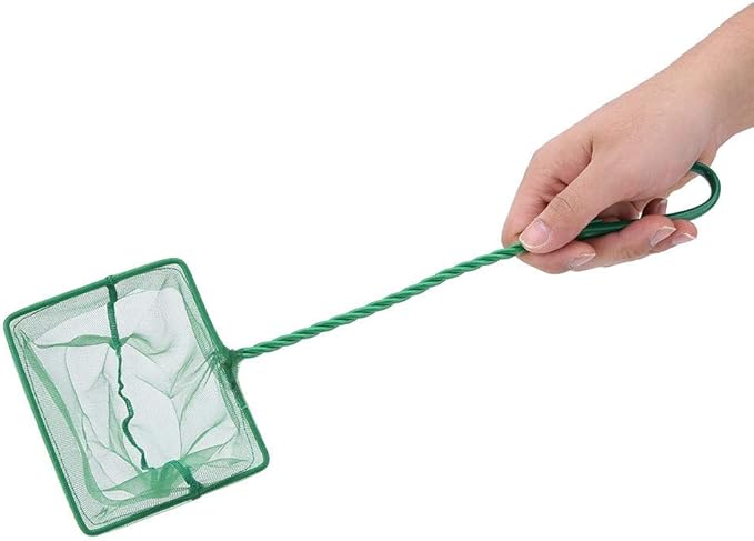 Aquarium Net,Fish Landing Net, Aquarium Fish Net Long Handle Aquarium Fish Fishing Net Portable Green Fishbowl Fishing Landing Net Floating Objects Clean Tools(6 inch)