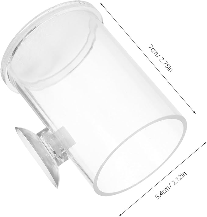 Beaupretty Aquarium Shrimp Feeding Dish with Suction Cup, Large Fish Feeder Ring for Fish Tank, Semi-Automatic Acrylic Feeder Suitable for Guppies and Aquarium Supplies
