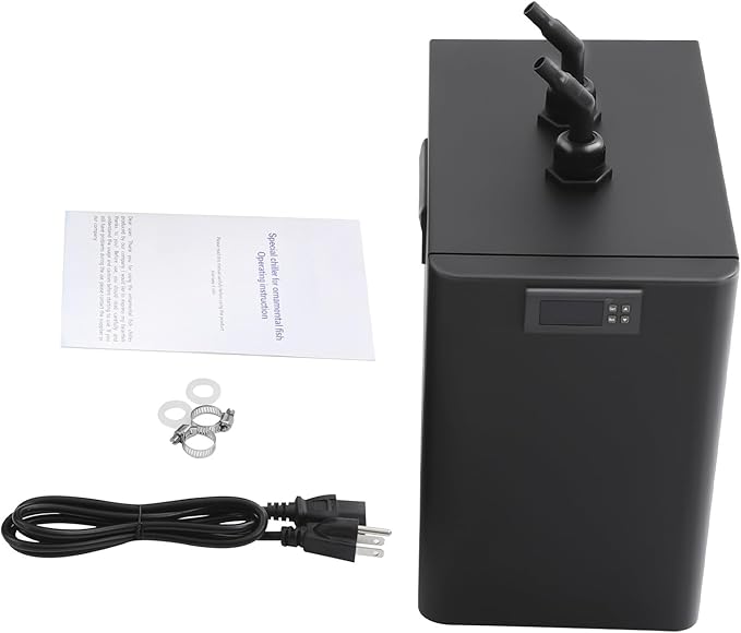 Aquarium Chiller Fish Tank Water Chiller Machine 42 Gal 1/10 HP Water Cooler Hydroponic Cooling System with Quiet Refrigeration Compressor for Water Weeds Axolotl Jellyfish Coral Shrimp