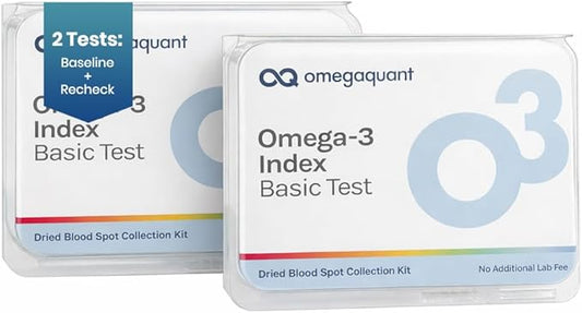 OmegaQuant Omega-3 Index Basic 2-Pack Original Omega-3 Blood Test Kit, At-Home Collection, CLIA-Certified Lab Analysis, Includes 2 Test Kits