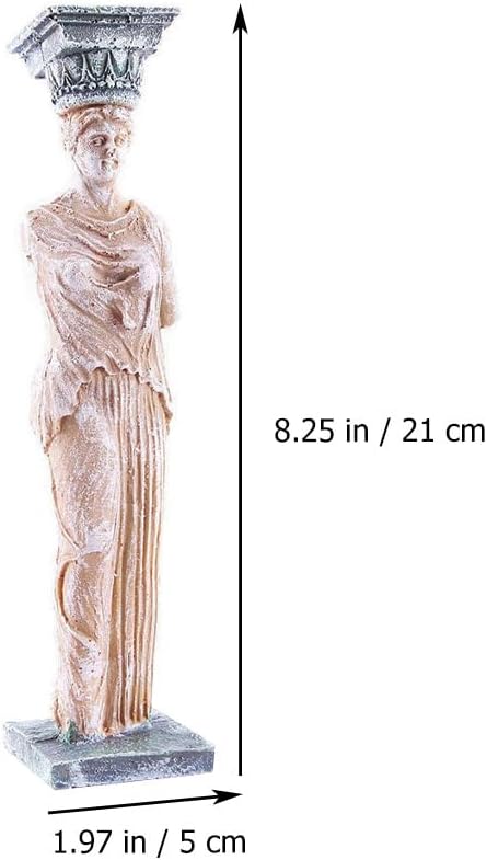 POPETPOP 2 Pcs Greek Aquarium Decorations: Fish Tank Resin Large Goddess Statue, Aquarium Statue Decorations Roman Pillar Sculpture for Fish Tank Home Decor (8.26 Inch)