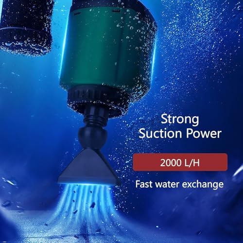 High-Performance Aquarium Gravel Cleaner with Algae Scrubber, Complete Water Maintenance Kit for Fish Tank & Sand Cleaning, Includes Hose & Clamp (36W)