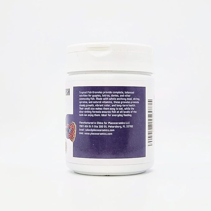 Plecoceramics Tropical Fish Granules Daily Community Fish Food for Aquarium Fish – Balanced Nutrition for Tropical Fish, Easy-to-Eat Sinking (Granules 1.41 oz / 40 g)