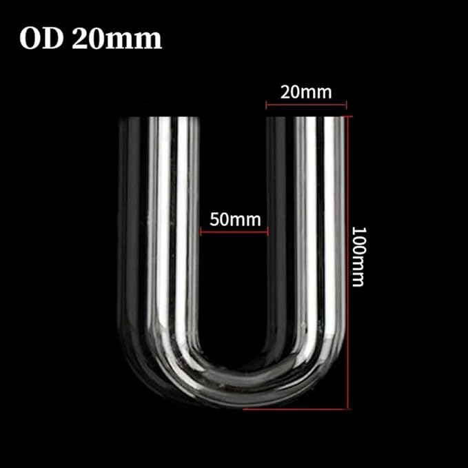 U-Shape Connector, 20~32mm Aquarium Fish Tank U-Shape Air Tube Fittings Clear U-Tube Acrylic Pipe(O.D 20mm,2Pcs)