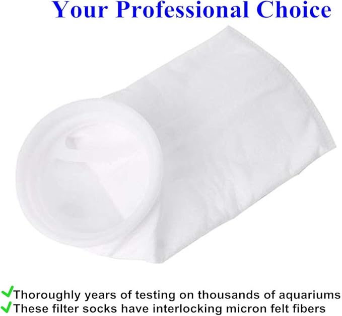 4 Inch Ring by 15 Inch Long Filter Socks 75 Micron - Aquarium Sump Pond Felt Fabric Filter Bag - 3 Pack (75 Micron)