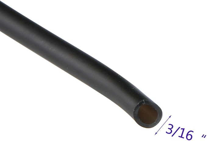 JIH Aquarium 320 Feet Standard 3/16" Black Flexible Airline Tubing with Black Plastic Connectors for Fish Tank,Terrariums, and Hydroponics (320 Feet with connectors)