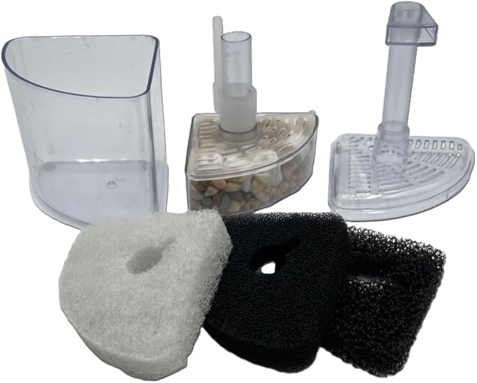 Corner Filter Air Driven Bio Sponge Ceramic for Fry Shrimp Nano Fish Tank Aquarium Up to 20 Gallon Each (2-Pack)