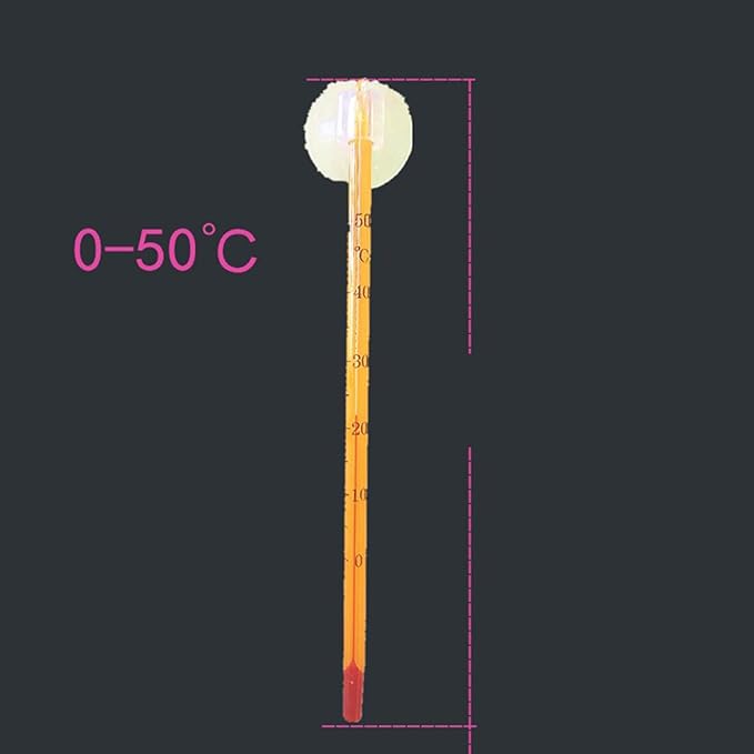 Fish Aquarium Liquid-in-Glass Thermometer Type Cane-shape Thermometer Temperature Meter, Yellow stick waterpr