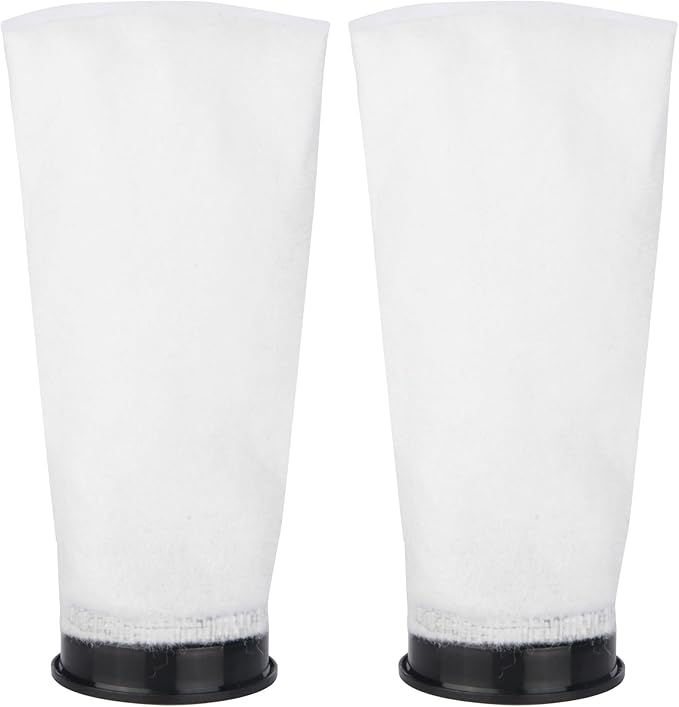 IOAOI Aquarium Filter Socks, 2.75" Ring * 7.9" Long, 200 Micron Mesh, Durable Felt Filter Bag for Saltwater & Freshwater Sump Tanks, 2 Packs