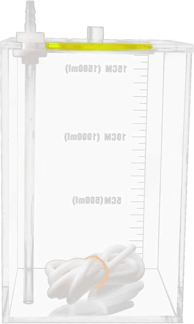 Aquarium Choice Acryli Made Liquid Storage Bucket Doing Pump Reservoir Container (4.25 * 4.25 * 6.5 Inch;1500ml/1.5L（Yellow）)