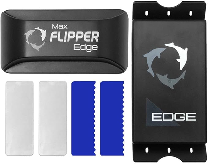 Flipper Edge 2-in-1 Scrubber Scraper Floating Magnetic Fish Tank Aquarium Cleaner with Dual Blades - Efficient Glass & Acrylic Aquarium Cleaning Tools (Standard)