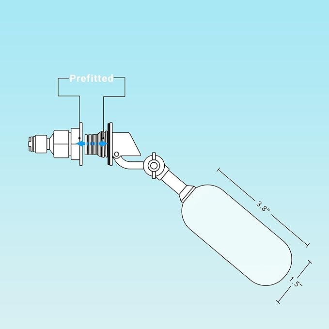 RO/DI Float Valve Kit for Reef Tank & Aquarium ATO – Auto Top Off System for Reverse Osmosis – Includes Shut-Off Valve, Float and check Valves, Tubing & Cutter
