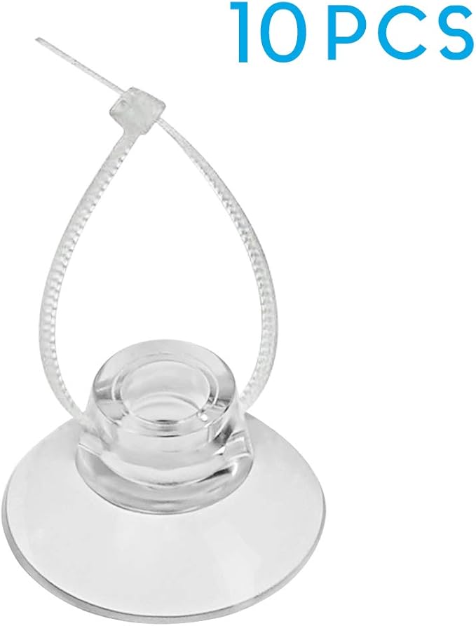 Pawfly 10 Pack Suction Cups with 20 Pieces Adjustable Zip Ties for Aquarium Fish Tank Binding Moss Shrimp Dodging Nest