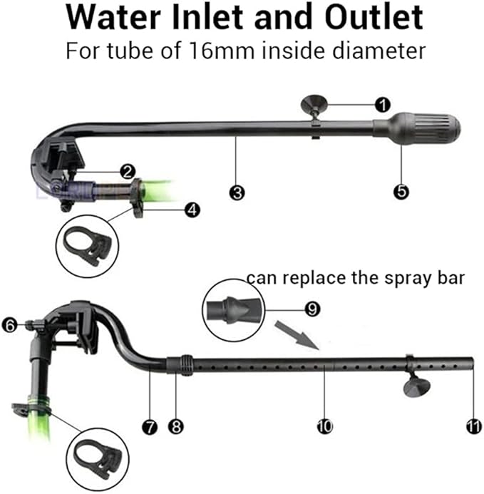 MiOYOOW Aquarium Water Inlet Outlet Tube Kit, Fish Tank Water Pipe Fittings Aquarium Canister Filter Inflow Outflow Kit for 302B 303B 402AB 403AB Filter, Inner Dia 16 mm Outer Dia 22mm