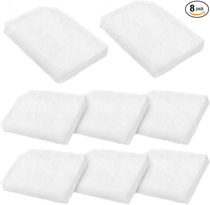 8 Pack Water Polishing Pads Fit for 306/307 406/407 Canister Filter Media Aquarium Filter Pad, A244A1 Mechanical Filter Media for Aquariums Compatible with Fluval Quick-Clear