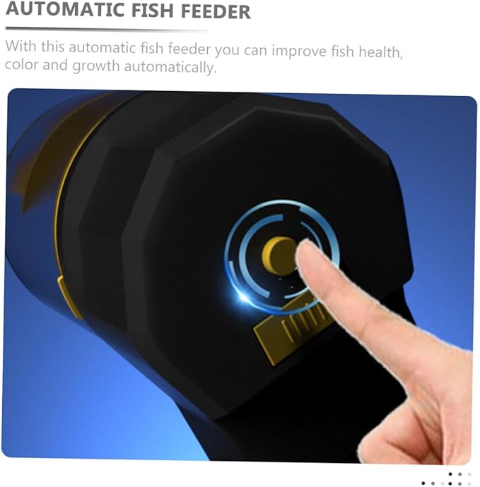 Artibetter Automatic Fish Feeder for Aquarium Small Tank Adjustable Timer Fish Food Vacation Feeder Yellow Without Battery