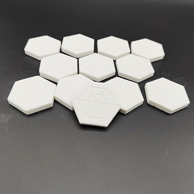 1.6 Inch Ceramic Coral Frag Plugs Coral Frag Tiles Base Disc - 12 Pack | Hexagon | 40mm(1.57 inch)| White