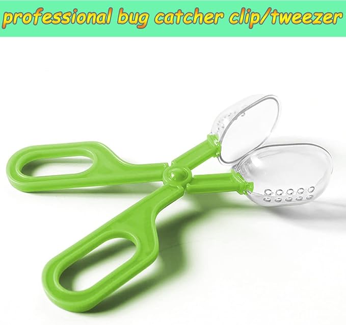 Feeding Tongs,Bug Tweezers for Kids Adults, Reptile Feeding Tweezers Long Handle Feeder Tools for Fish Aquariums Reptiles Snakes Lizard Gecko Spider and Bird (Green)