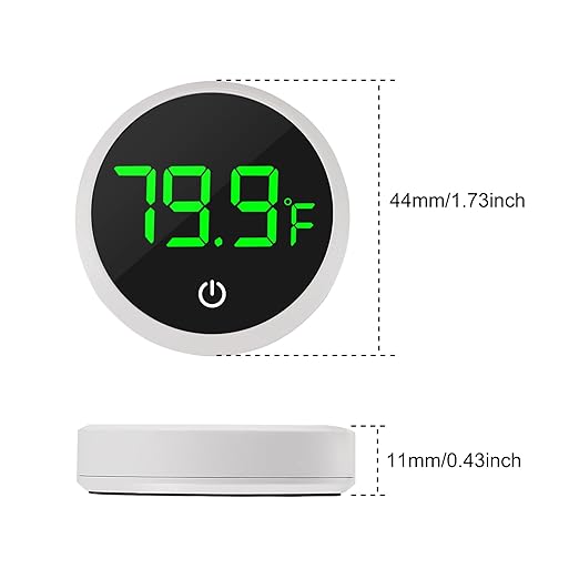 DORHEA 2Pcs Digital Aquarium Thermometer Fish Tank Digital LED Display Thermometer Fahrenheit Aquarium Temperature Sensor with LED Touch Screen for Aquarium Glass Containers Plant Reptile Turtle Tank