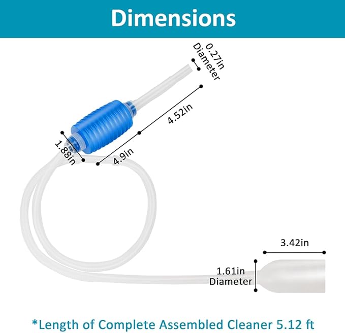 Aquarium Gravel Cleaner Fish Tank Hand Siphon Vacuum Water Changer Cleaning Tools for Fish Tank