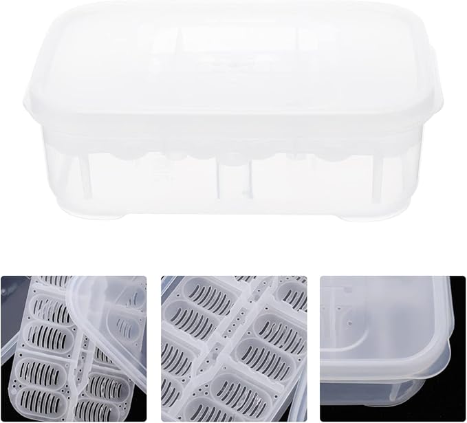 3pcs Box Container Hatching Reptile Lizards Lizard Breeding Snake for Tray Gecko Hatchery Feeding Hatcher Transparent Reptiles Eggs -Layer Grids Incubation Drawer Incubator