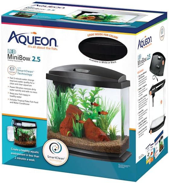 Aqueon 00800199: Aquarium Kit Mini Bow Led Blk 2.5G