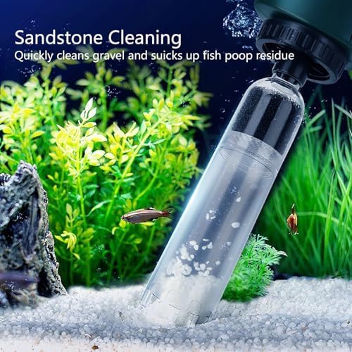 High-Performance Aquarium Gravel Cleaner with Algae Scrubber, Complete Water Maintenance Kit for Fish Tank & Sand Cleaning, Includes Hose & Clamp (36W)