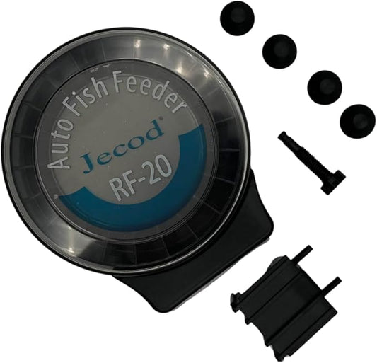 RF-20 Automatic Fish Feeder – Programmable Digital Aquarium Auto Feeder with LCD Display, Battery Operated, 20 x 7ml Slots – Vacation Fish Food Dispenser for Tanks & Aquariums