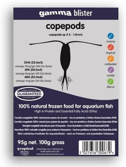 Gamma Frozen Food Copepod Blister Pack Fish Food, 570 Grams, Pack of 6